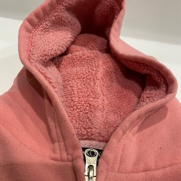 Kids Pink Hoodie. XOXO. Girls size M (10/12). Fuzzy hood. Full zipper - Picture 3 of 5